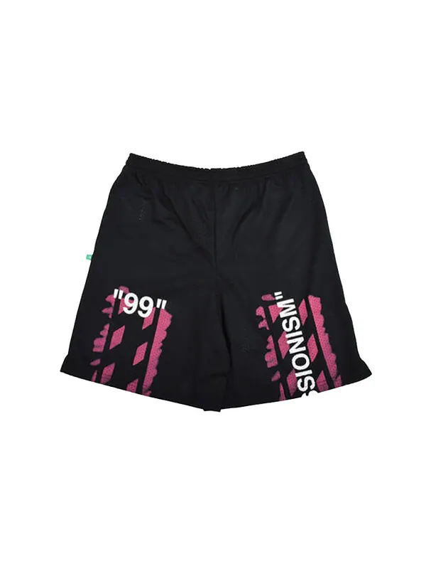 Шорты c/o virgil abloh men's black diag stencil mesh shorts Off-White — изображение 2 из 4, черный
