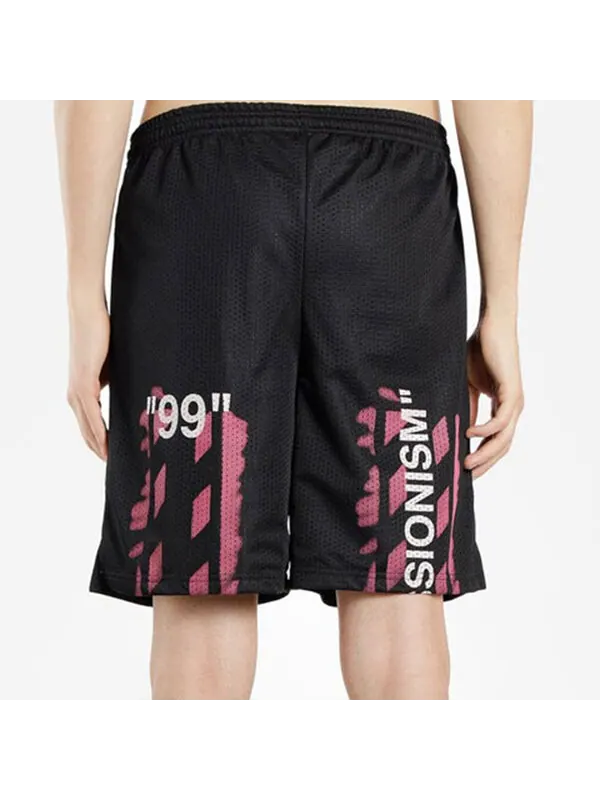 Шорты c/o virgil abloh men's black diag stencil mesh shorts Off-White — изображение 4 из 4, черный