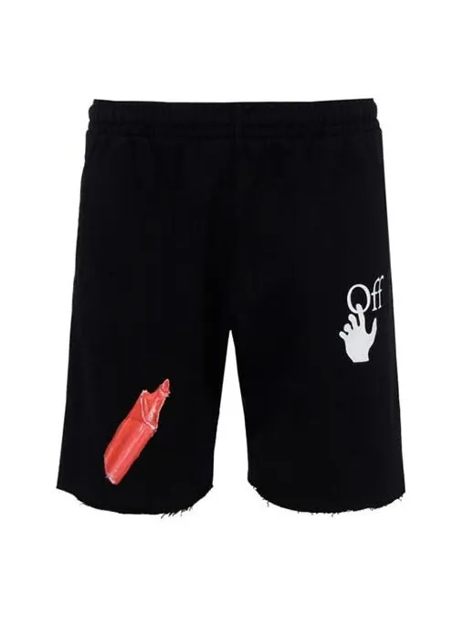 Шорты fw20 pascal applique casual shortsmen's black Off-White — изображение 1 из 4, черный