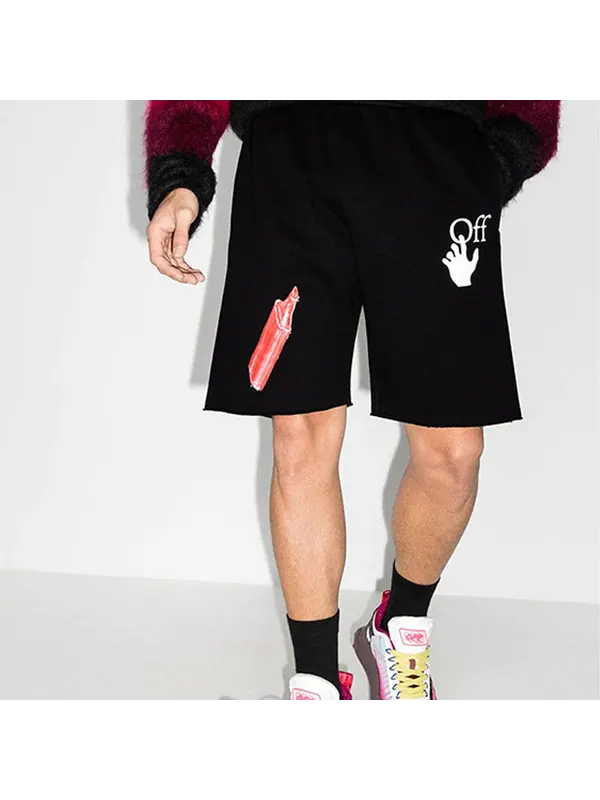 Шорты fw20 pascal applique casual shortsmen's black Off-White — изображение 3 из 4, черный