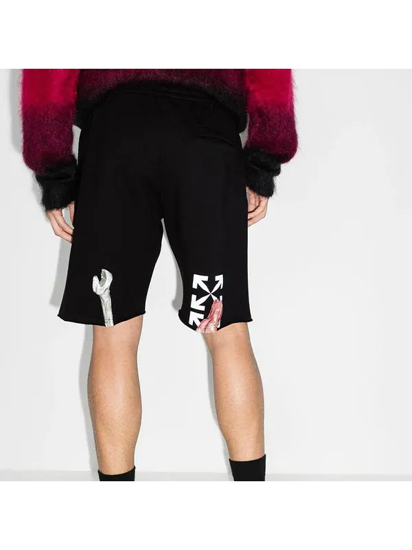 Шорты fw20 pascal applique casual shortsmen's black Off-White — изображение 4 из 4, черный