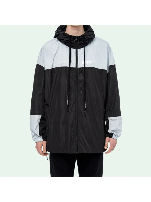 Куртка mens black white splicing jacket Off-White — изображение 2 из 4, белый
