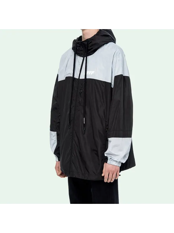 Куртка mens black white splicing jacket Off-White — изображение 4 из 4, белый
