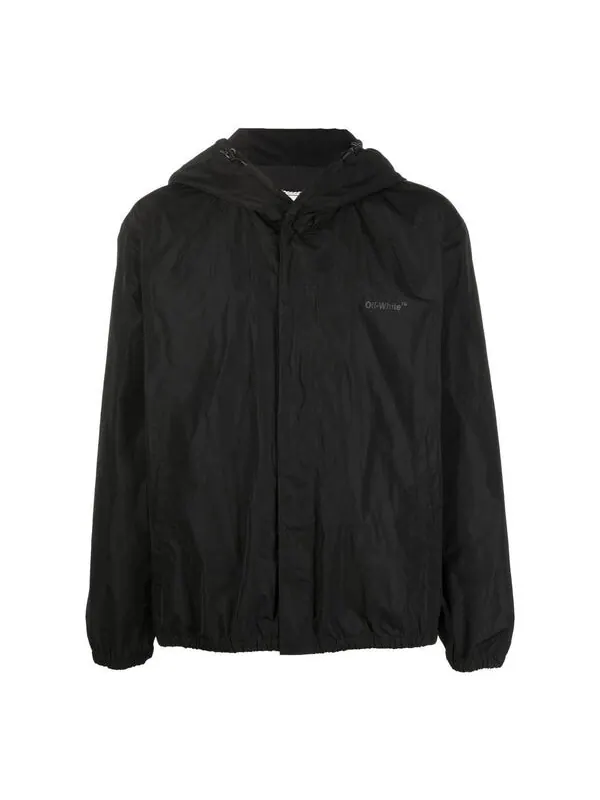 Куртка Men's OFF-WHITE FW22 Back Classic Logo Printing Hooded Jacket Ordinary Version Black — изображение 1 из 4, черный