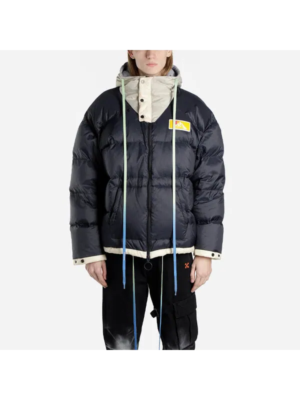 Куртка fw19 scaffolding zipped puffer arrow jacket men blue Off-White — изображение 3 из 4, синий