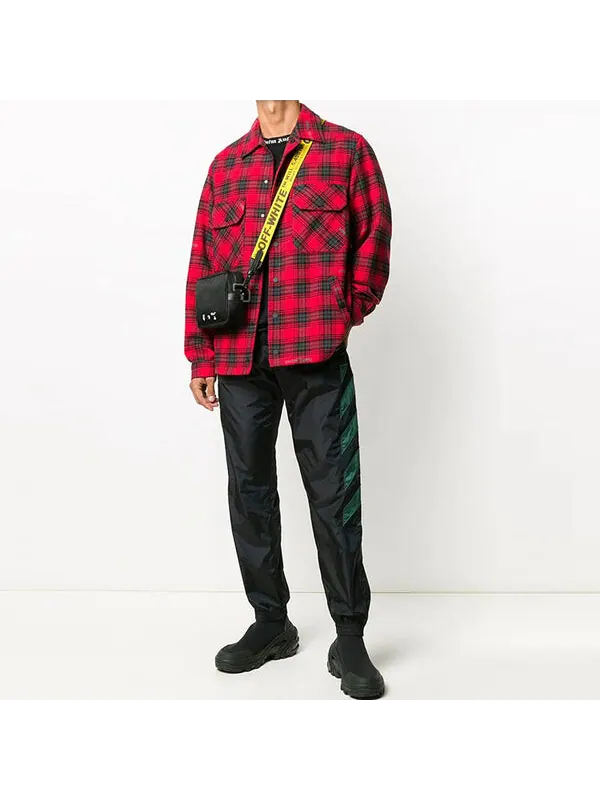 Рубашка fw20 cotton arrows printing jacket men red Off-White — изображение 2 из 4, красный