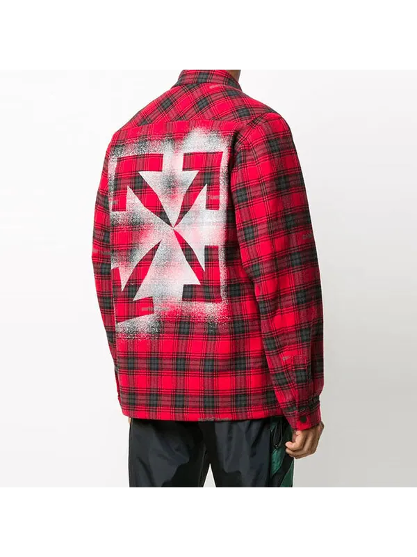 Рубашка fw20 cotton arrows printing jacket men red Off-White — изображение 3 из 4, красный
