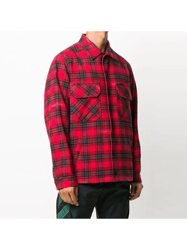 Рубашка fw20 cotton arrows printing jacket men red Off-White — изображение 4 из 4, красный