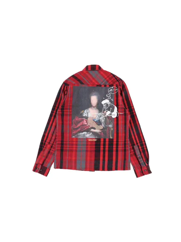 Рубашка mariana de silva shirt mens long sleeve plaid shirts Off-White — изображение 2 из 4, красный