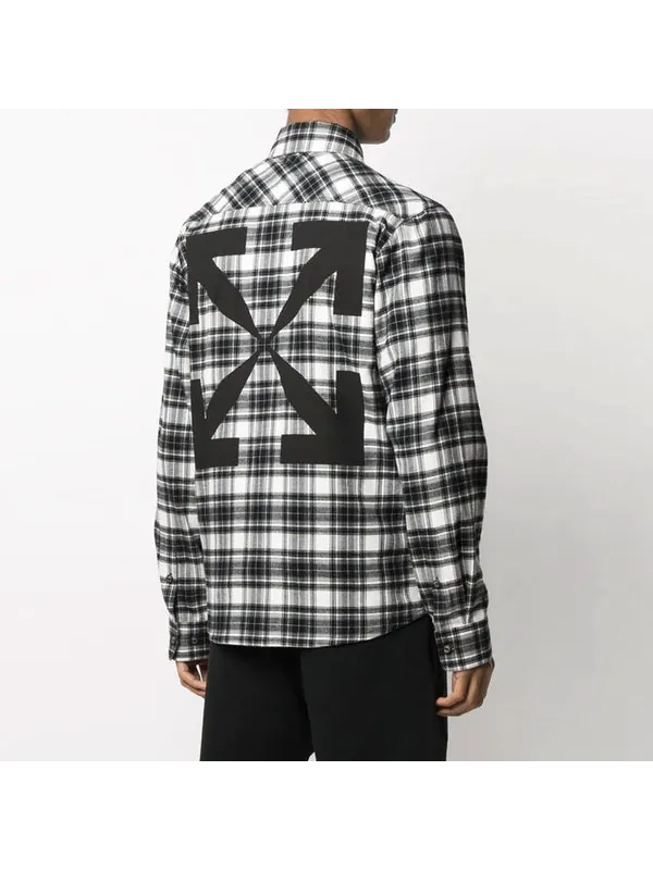 Рубашка ss21 plaid long sleeves shirt black Off-White — изображение 3 из 4, черный