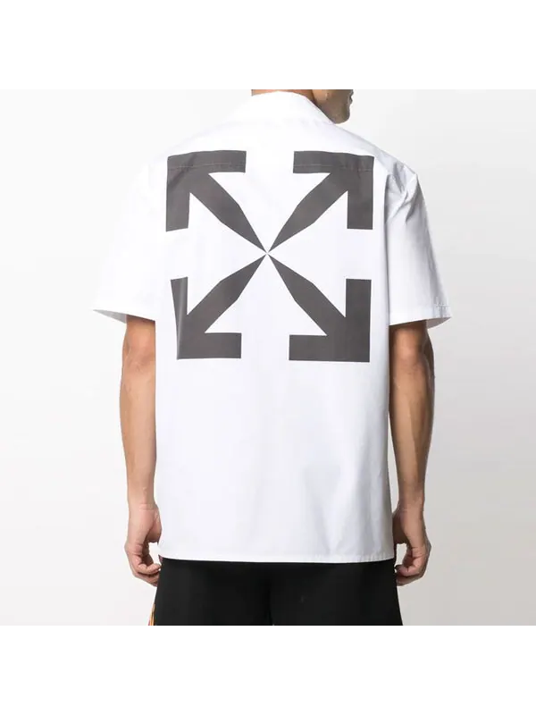 Рубашка ss21 printing logo short sleeve shirt white Off-White — изображение 3 из 4, белый
