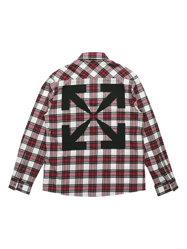 Рубашка men's ss21 plaid back arrow red shirt Off-White — изображение 1 из 4, красный