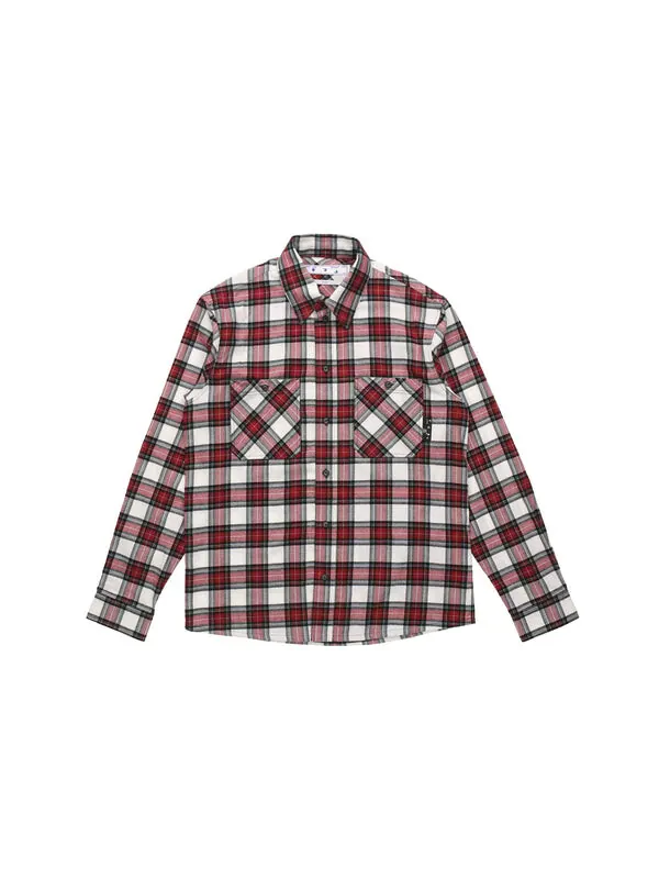 Рубашка men's ss21 plaid back arrow red shirt Off-White — изображение 2 из 4, красный