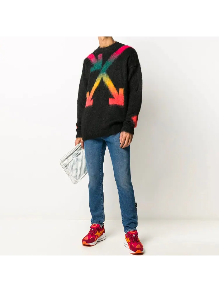 Толстовка Off-White Rainbow Gradient Arrow Knit Black — изображение 3 из 5, черный