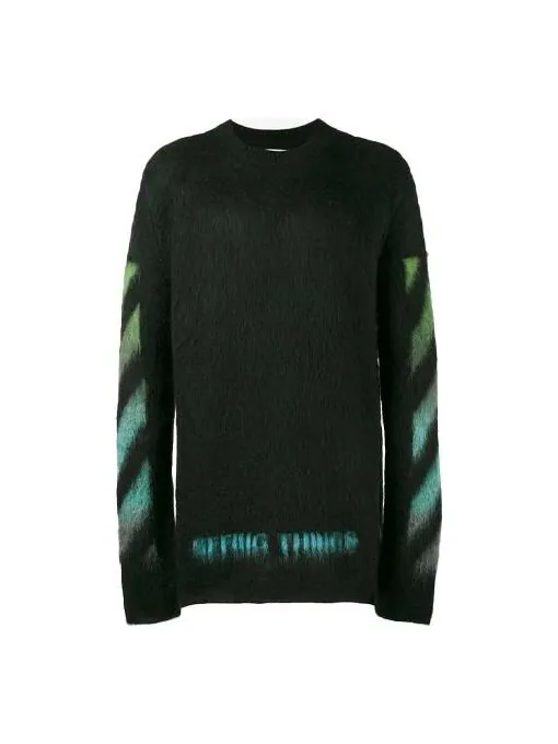 Свитер gradient alphabet printing loose fit blue green Off-White — изображение 1 из 4, синий, зеленый