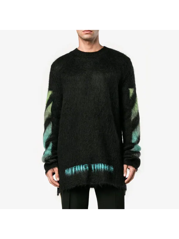 Свитер gradient alphabet printing loose fit blue green Off-White — изображение 2 из 4, синий, зеленый