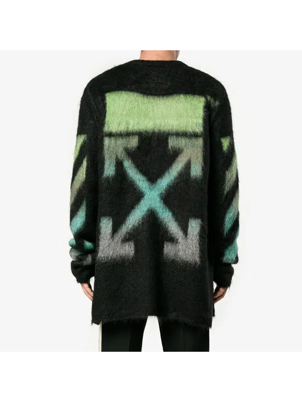 Свитер gradient alphabet printing loose fit blue green Off-White — изображение 3 из 4, синий, зеленый
