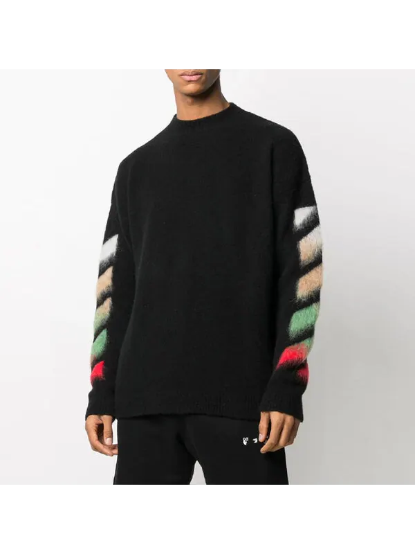 Свитер ss21 classic round neck loose black Off-White — изображение 2 из 4, черный