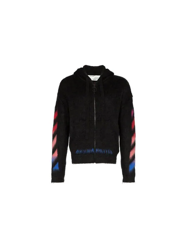 Куртка men's nylon hooded zipper knit black Off-White — изображение 2 из 4, черный