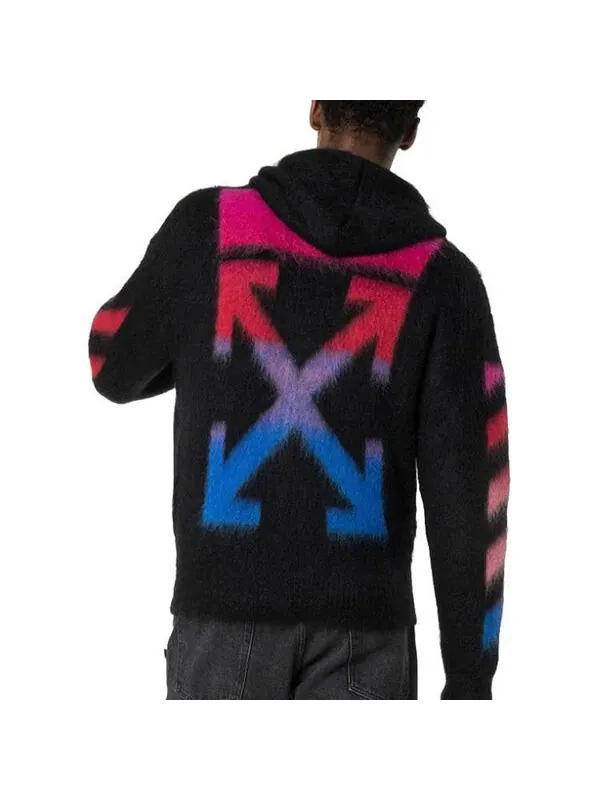 Куртка men's nylon hooded zipper knit black Off-White — изображение 4 из 4, черный