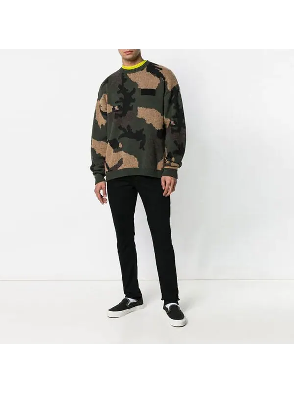 Свитер men's loose green camouflage Off-White — изображение 4 из 4, зеленый