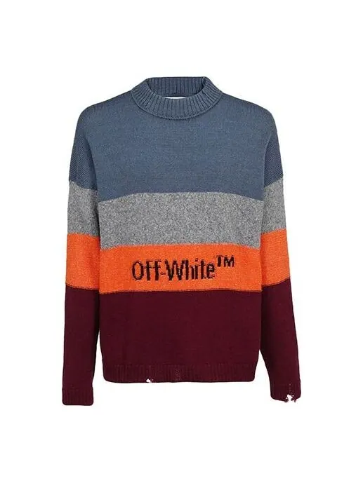 Свитер multi-color stripe sweater men multi-color Off-White — изображение 1 из 4, мульти