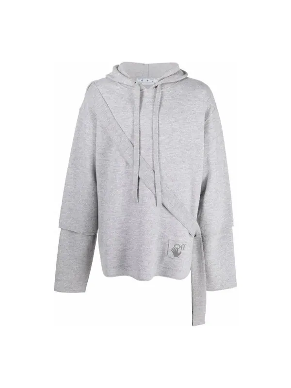 Толстовка men's ss22 solid color cozy drawstring hooded long sleeves gray Off-White — изображение 1 из 4, мульти