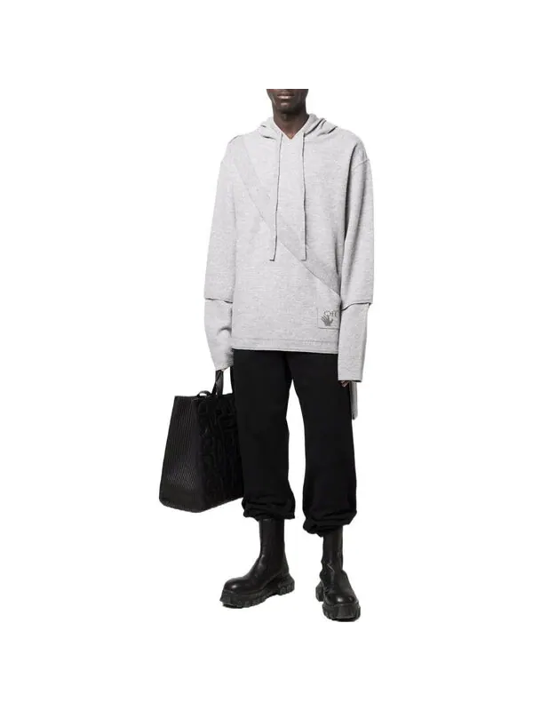 Толстовка men's ss22 solid color cozy drawstring hooded long sleeves gray Off-White — изображение 2 из 4, мульти