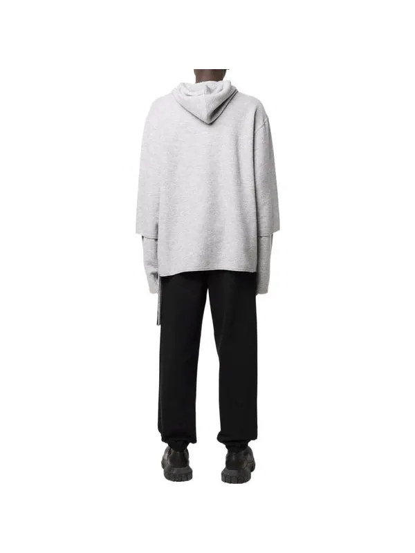 Толстовка men's ss22 solid color cozy drawstring hooded long sleeves gray Off-White — изображение 3 из 4, мульти