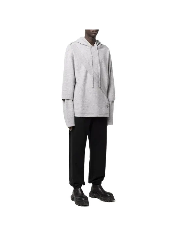 Толстовка men's ss22 solid color cozy drawstring hooded long sleeves gray Off-White — изображение 4 из 4, мульти