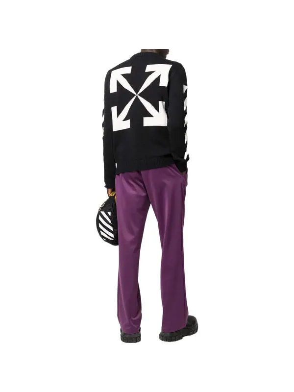 Свитер fw22 round pullover 'black white' Off-White — изображение 4 из 4, черный/белый