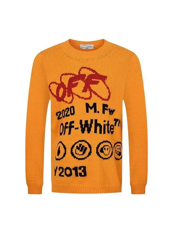 Свитер industrial y013 knit crewneck tee 'yellow' Off-White — изображение 1 из 3, желтый