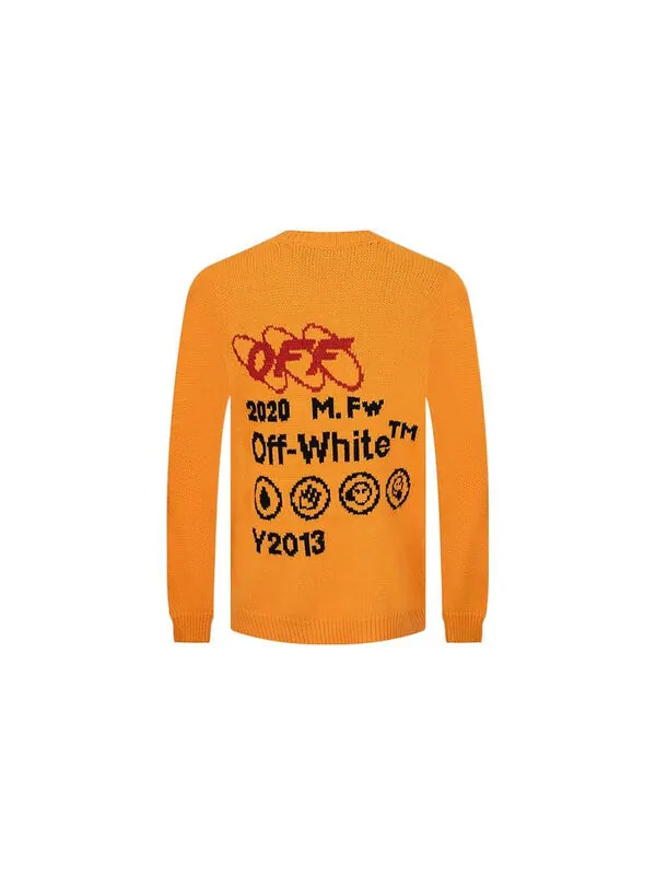 Свитер industrial y013 knit crewneck tee 'yellow' Off-White — изображение 2 из 3, желтый