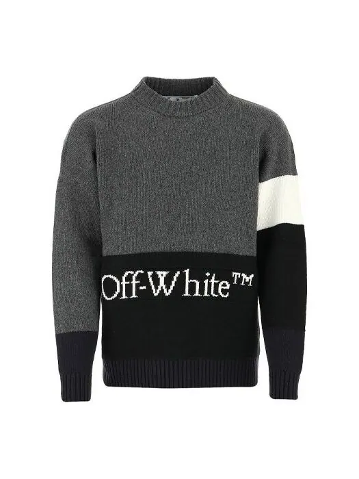Свитер fw20 logo printing sweater men grey Off-White — изображение 1 из 4, темный серый