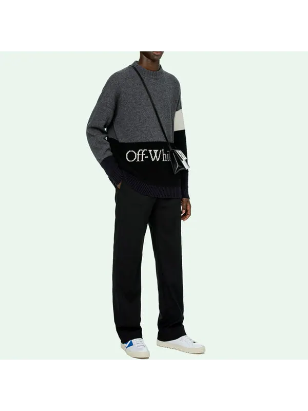 Свитер fw20 logo printing sweater men grey Off-White — изображение 3 из 4, темный серый