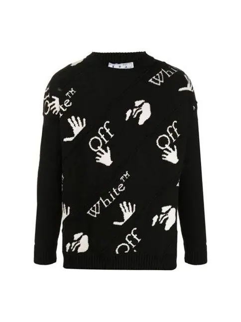 Свитер men's logo black Off-White — изображение 1 из 3, черный