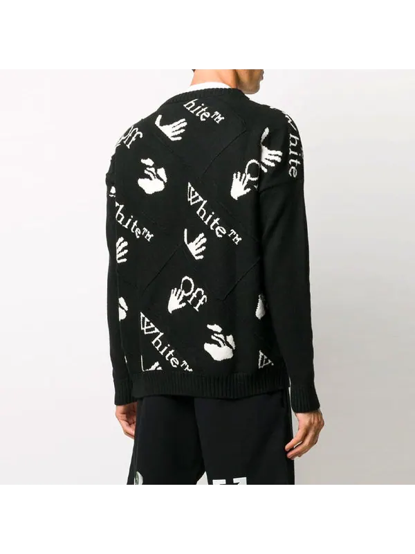 Свитер men's logo black Off-White — изображение 3 из 3, черный