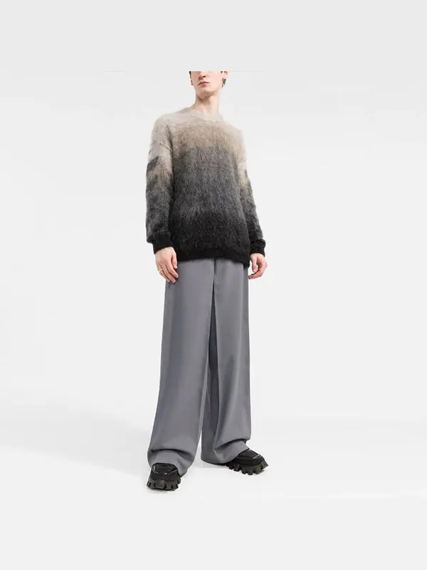 Свитер men's ss22 round neck gradient pullover wool sweater gray Off-White — изображение 2 из 3, серый