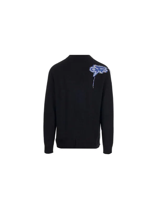 Свитер arrows intarsia wool jumper Off-White — изображение 2 из 4, черный