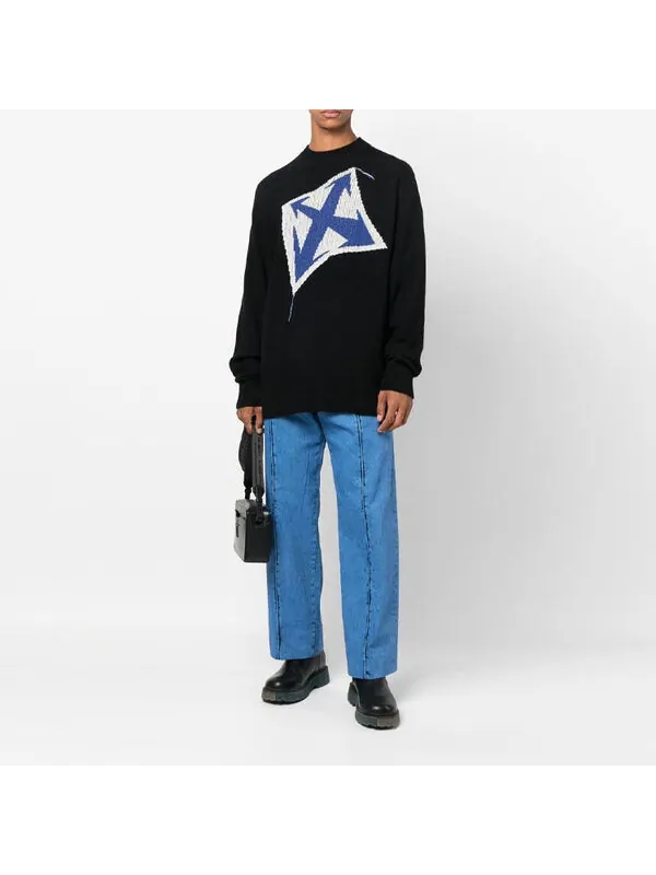 Свитер arrows intarsia wool jumper Off-White — изображение 3 из 4, черный