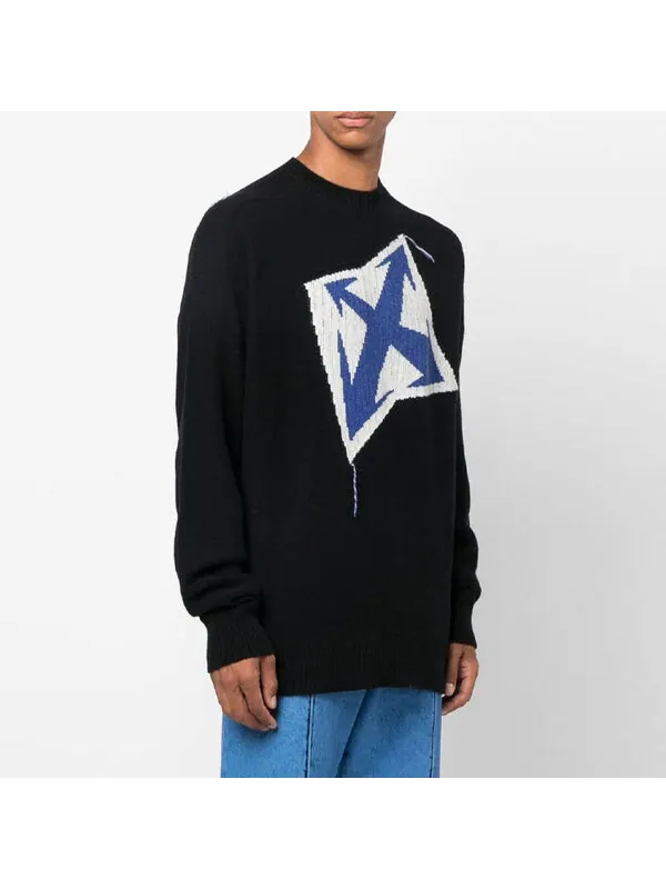 Свитер arrows intarsia wool jumper Off-White — изображение 4 из 4, черный