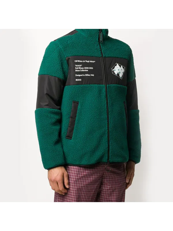 Куртка men's printing fleece jacket green Off-White — изображение 2 из 3, зеленый