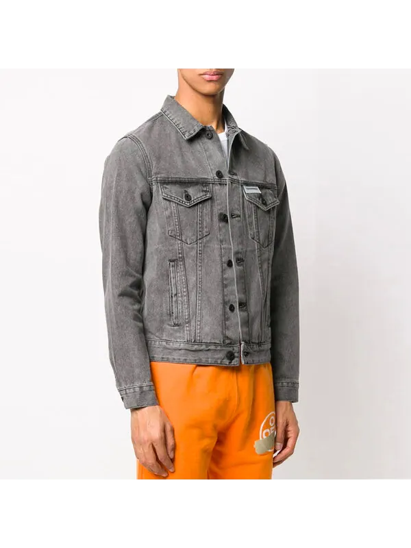 Куртка men's arrow denim jacket gray Off-White — изображение 2 из 4, серый