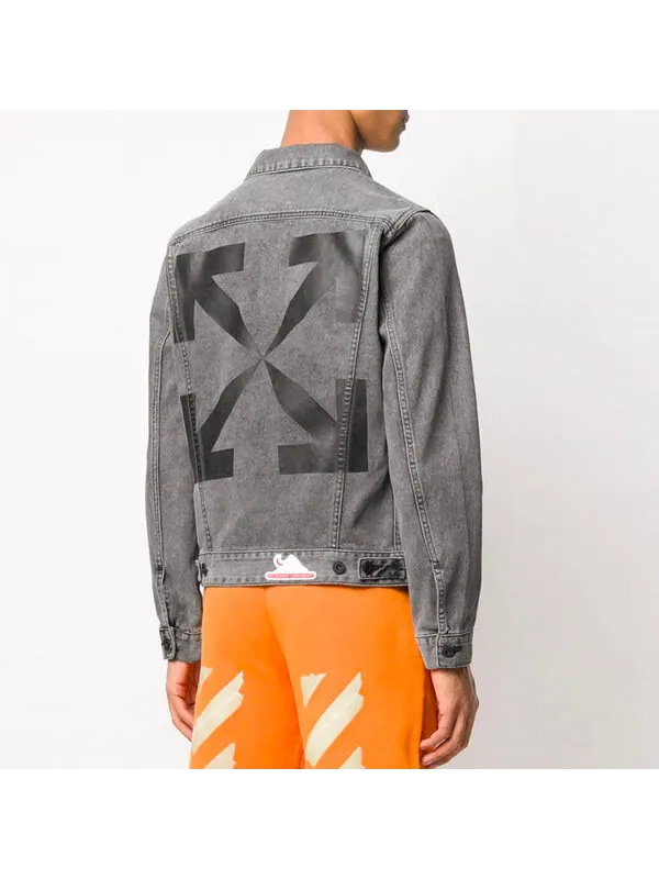 Куртка men's arrow denim jacket gray Off-White — изображение 3 из 4, серый