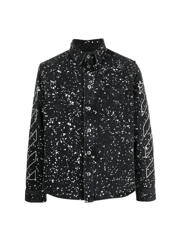 Рубашка men's fw22 twill printing single breasted long sleeves ordinary version black shirt Off-White — изображение 1 из 4
