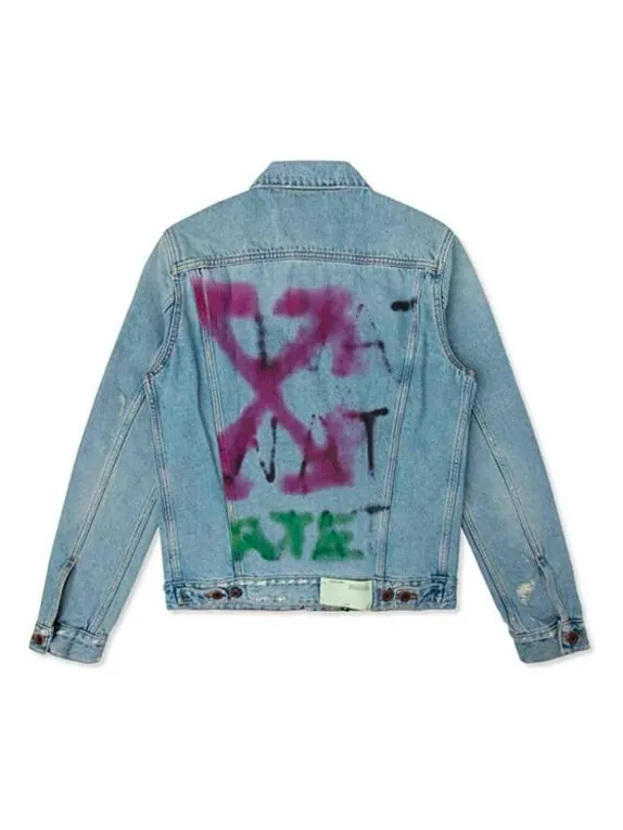 Куртка spray paint graffiti jacket men blue Off-White — изображение 1 из 4, синий