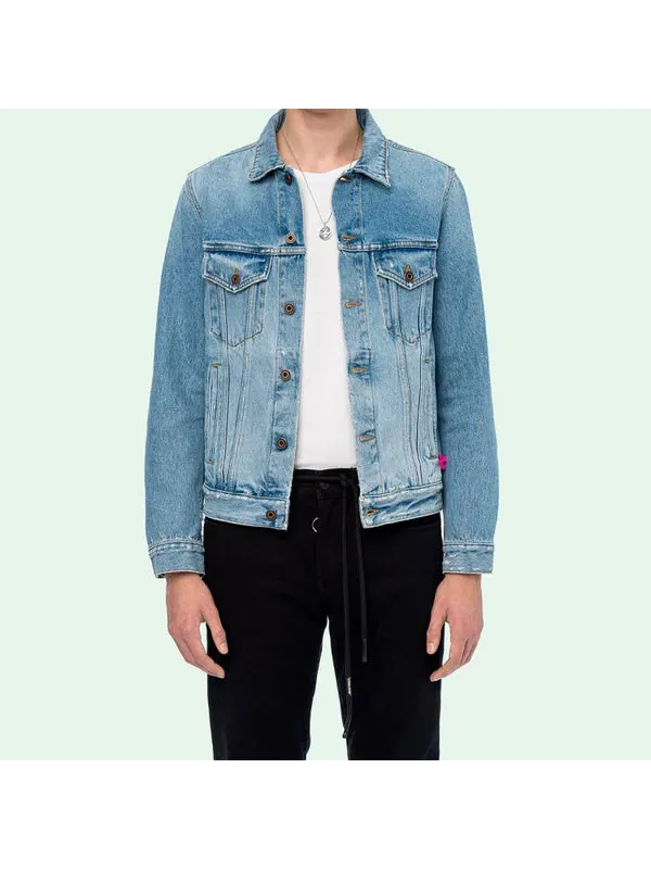Куртка spray paint graffiti jacket men blue Off-White — изображение 3 из 4, синий