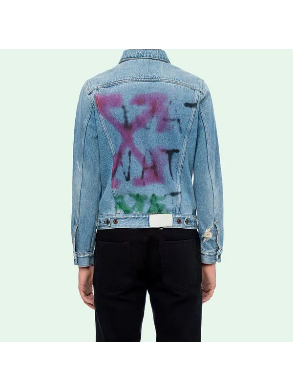 Куртка spray paint graffiti jacket men blue Off-White — изображение 4 из 4, синий
