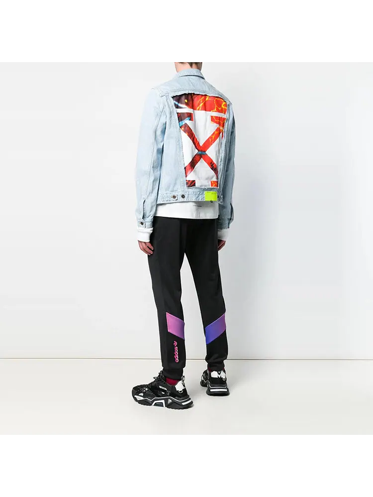 Куртка Off-White Logo Printing Denim Jacket Light Blue — изображение 3 из 4, бежевый