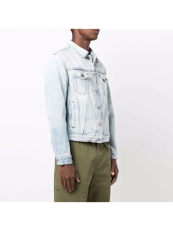 Куртка fw21 arrow printing denim jacket version blue Off-White — изображение 3 из 4, синий